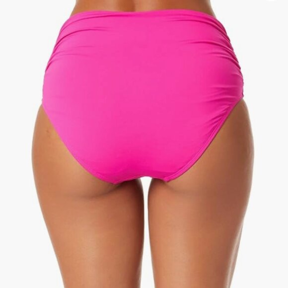 Anne Cole Convertible High Waist Bottoms Swimsuit Hibiscus Size L 7623 - Picture 2 of 3